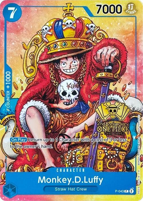 Monkey.D.Luffy (2nd Anniversary Stamped Promo) - One Piece Promotion Cards (OP-PR)